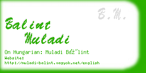 balint muladi business card